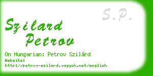 szilard petrov business card