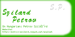 szilard petrov business card